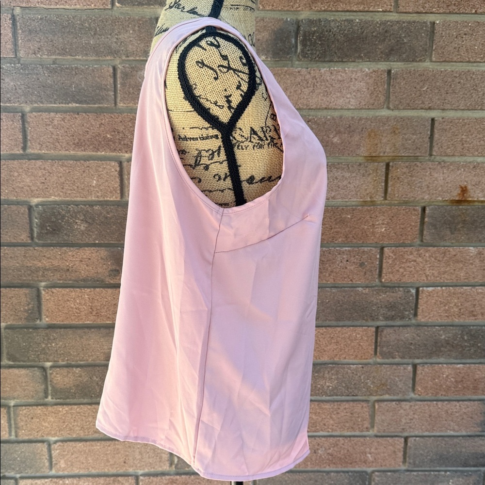 Shien Pink Sleeveless Top with Bow Accent Size XL - Picture 4 of 6